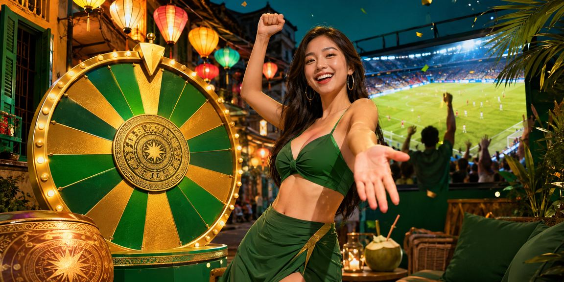 Người chơi tại Hà Nội theo dõi vòng quay may mắn với đèn lồng trang trí rực rỡ